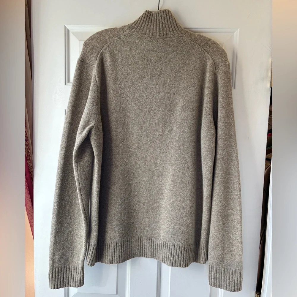 J. Crew Men’s Confetti Lambs Wool Sweater Quarter Zip Gray Size M